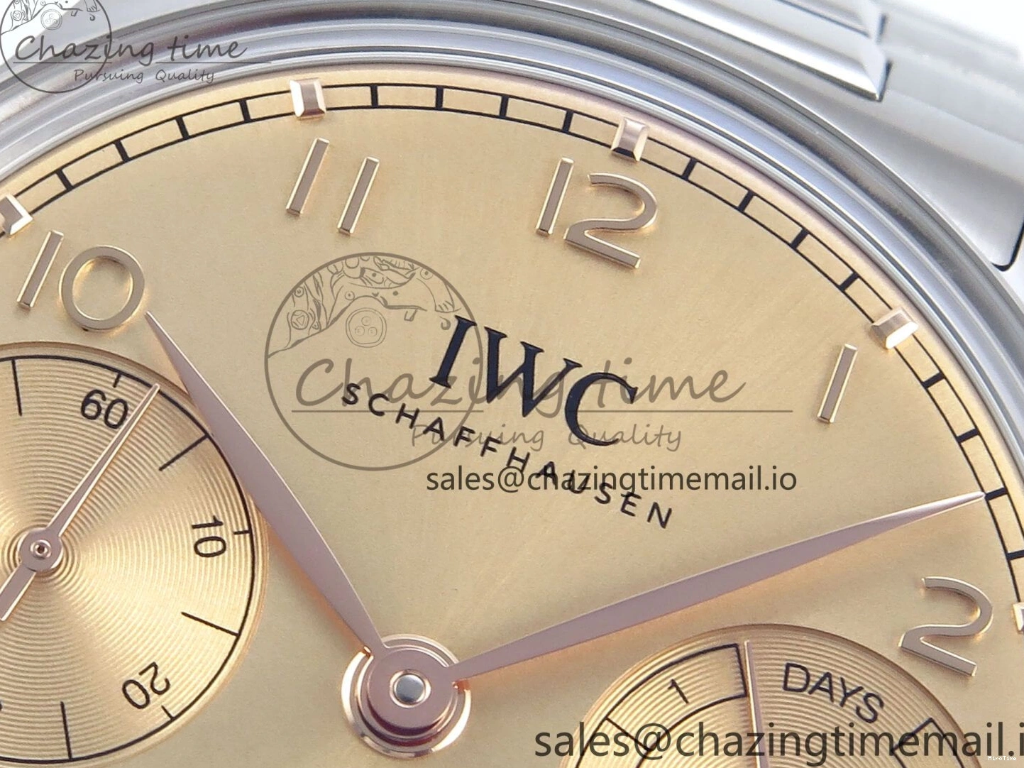 MIROTIME 0312 Portugieser Auto IWC0562B APSF 1:1 Best Edition Gold Dial on SS Bracelet A Reliable 6996